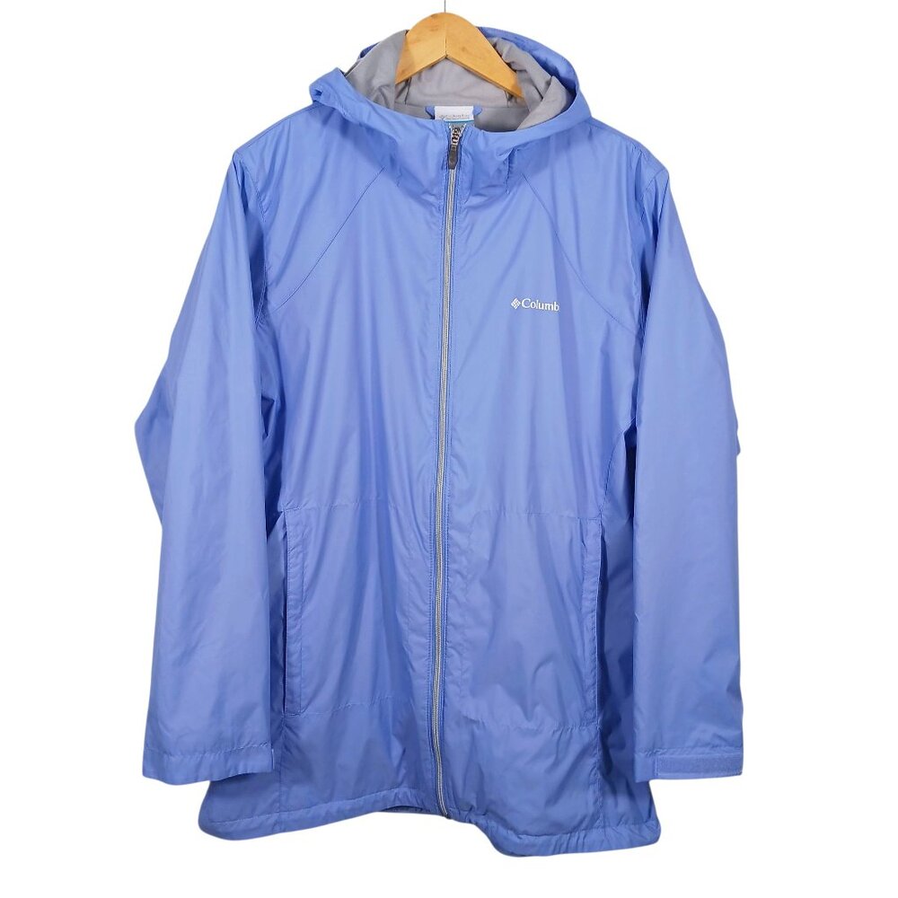 Columbia, 1X, Switchback, Long Lined Jacket, Hood, Casual, Hiking, All Weather